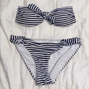 Navy Striped Bikini